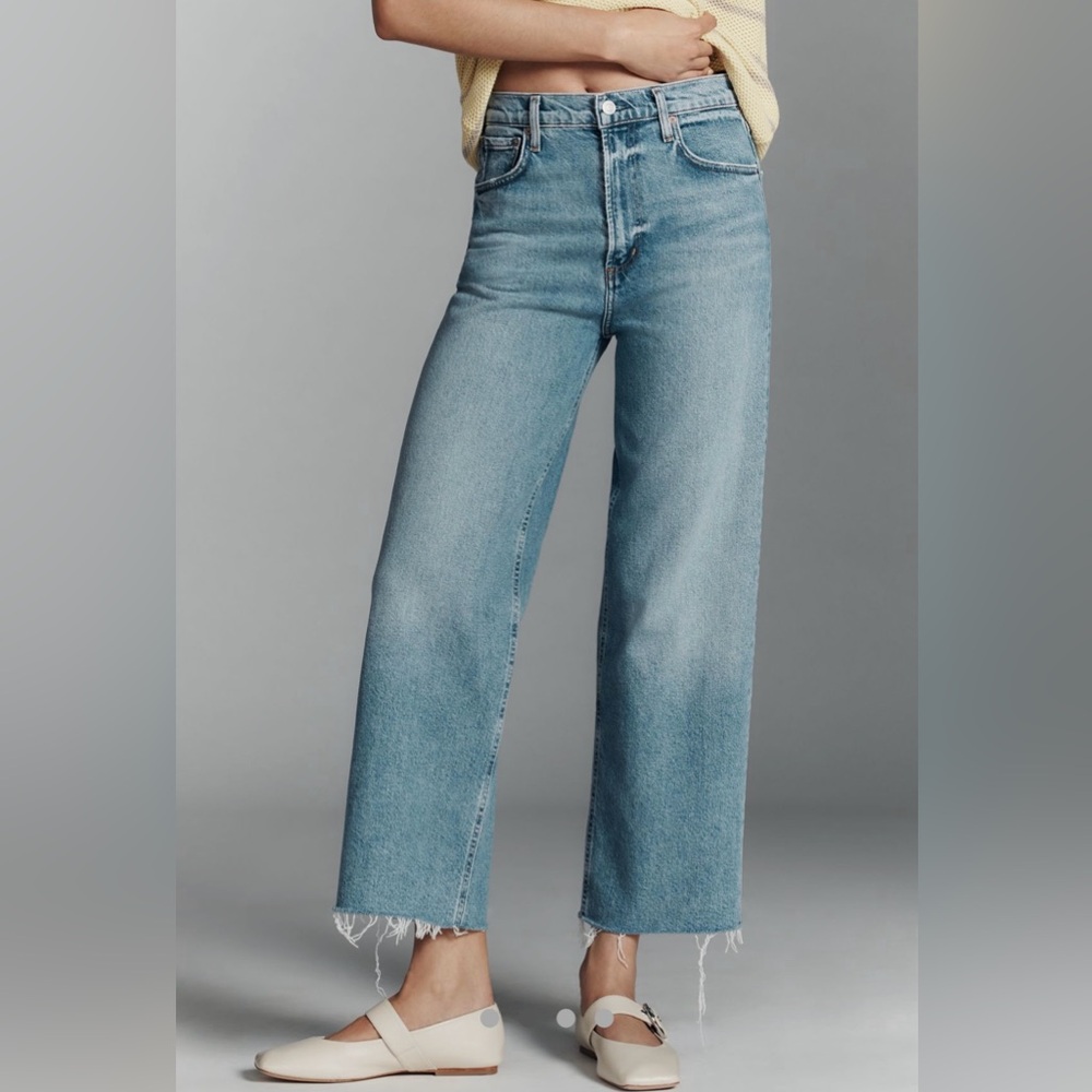 AGOLDE Ren High-Rise Crop Wide-Leg Jeans NWT Forum - Picture 2 of 16